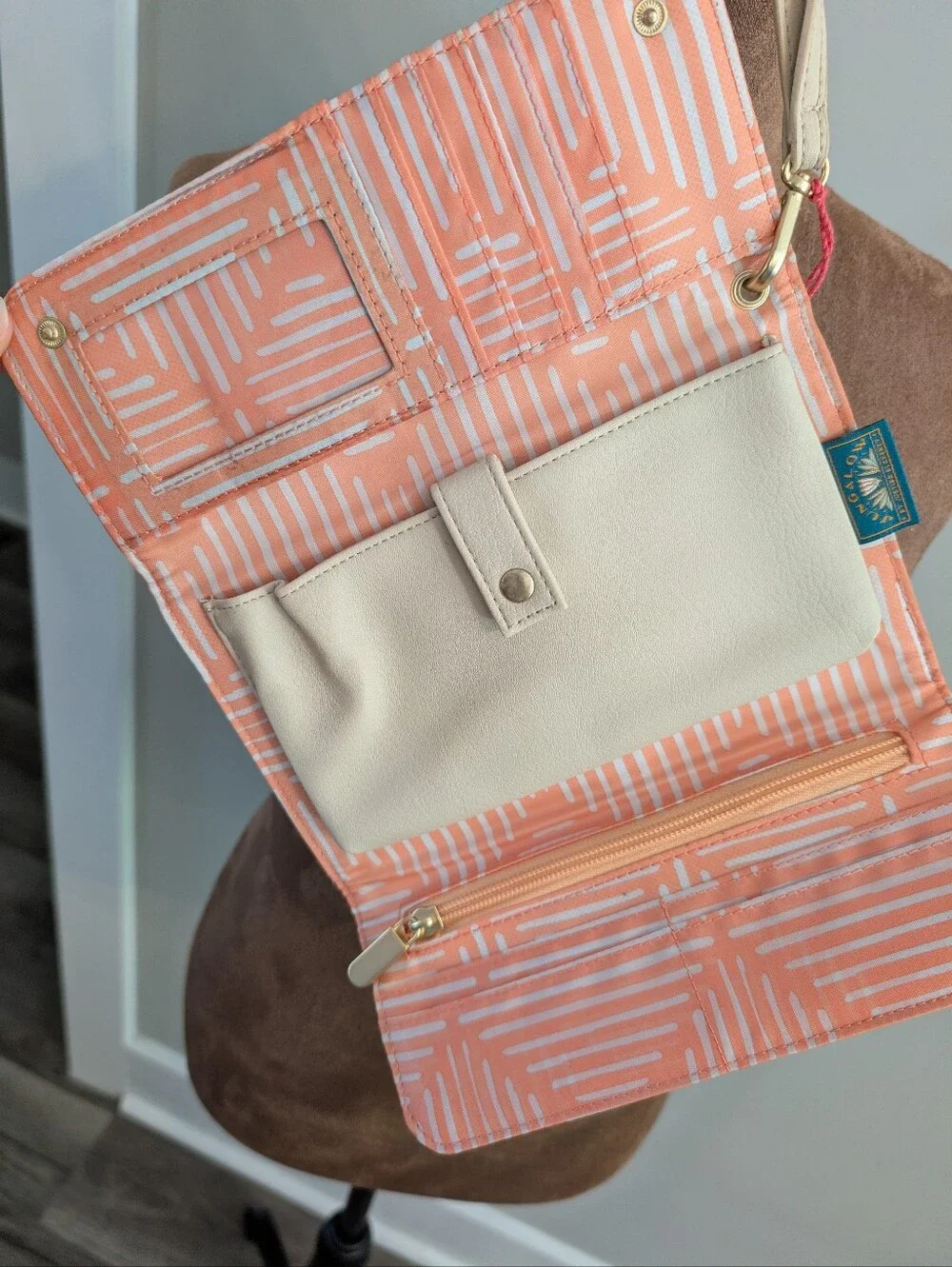Jungalow Cream Wristlet with Multicolor Tassel Charm